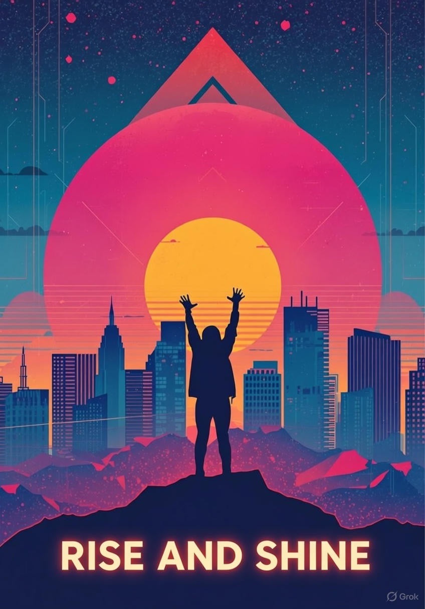 Rise and Shine – Epic Motivational Sunset Poster (Digital PDF Download)