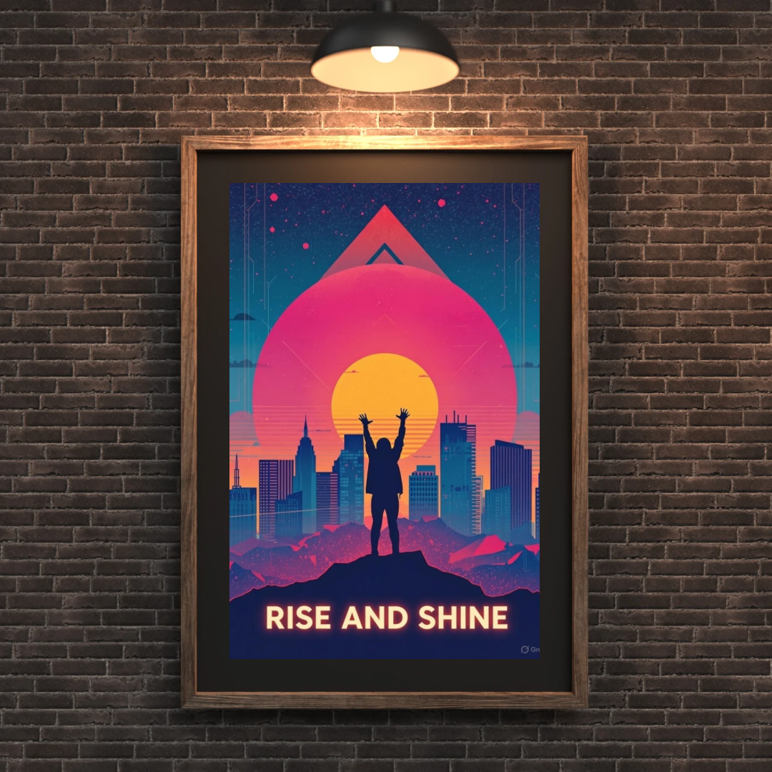 Rise and Shine – Epic Motivational Sunset Poster (Digital PDF Download)
