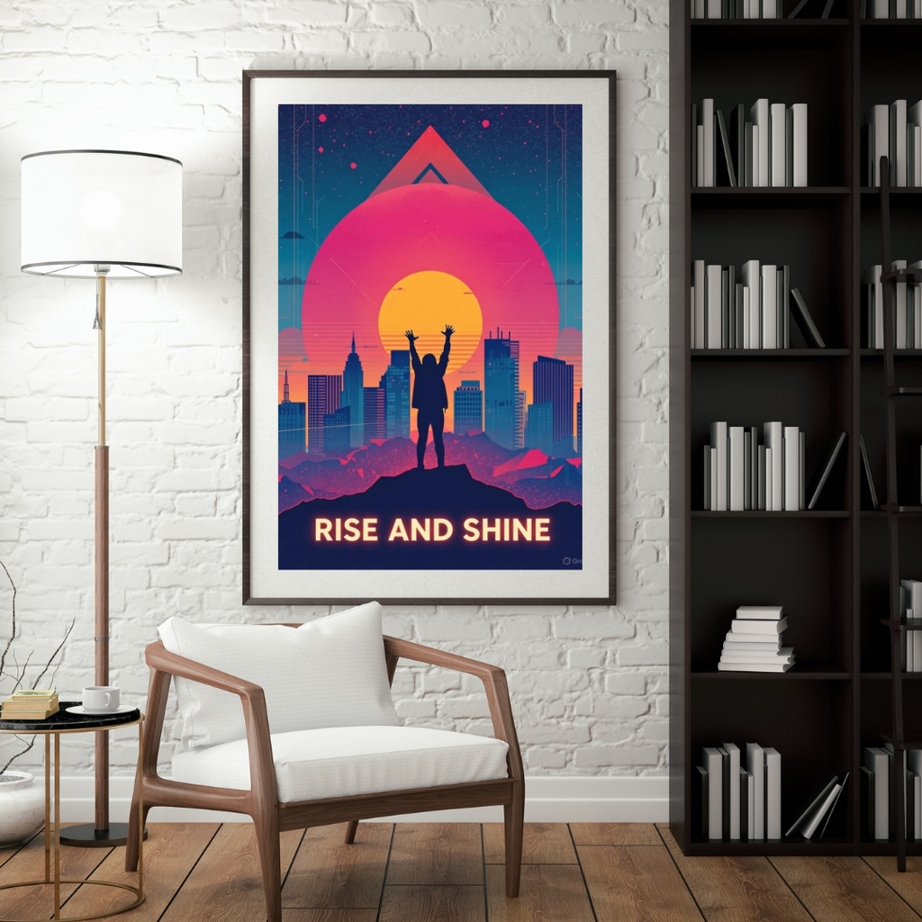 Rise and Shine – Epic Motivational Sunset Poster (Digital PDF Download)