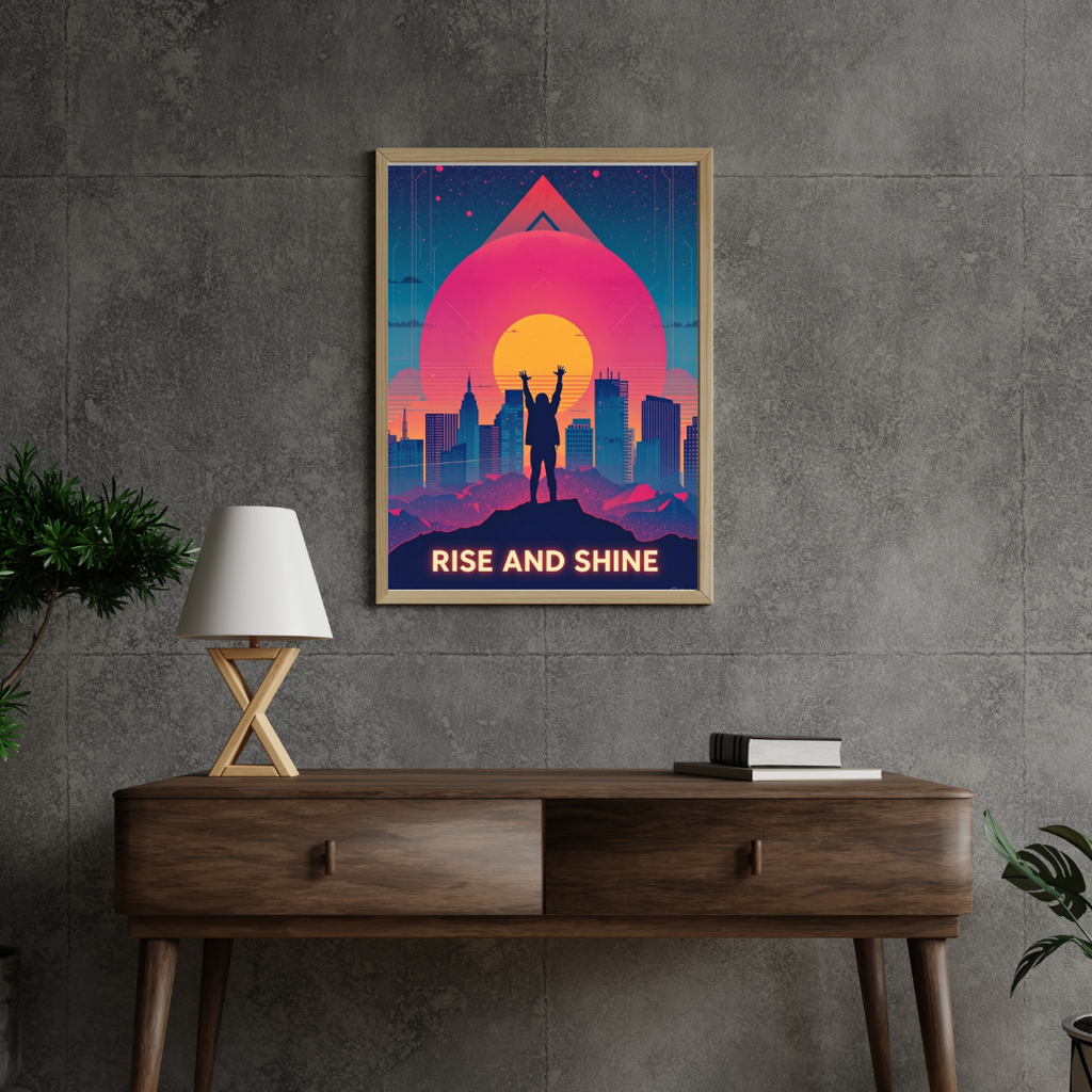 Rise and Shine – Epic Motivational Sunset Poster (Digital PDF Download)