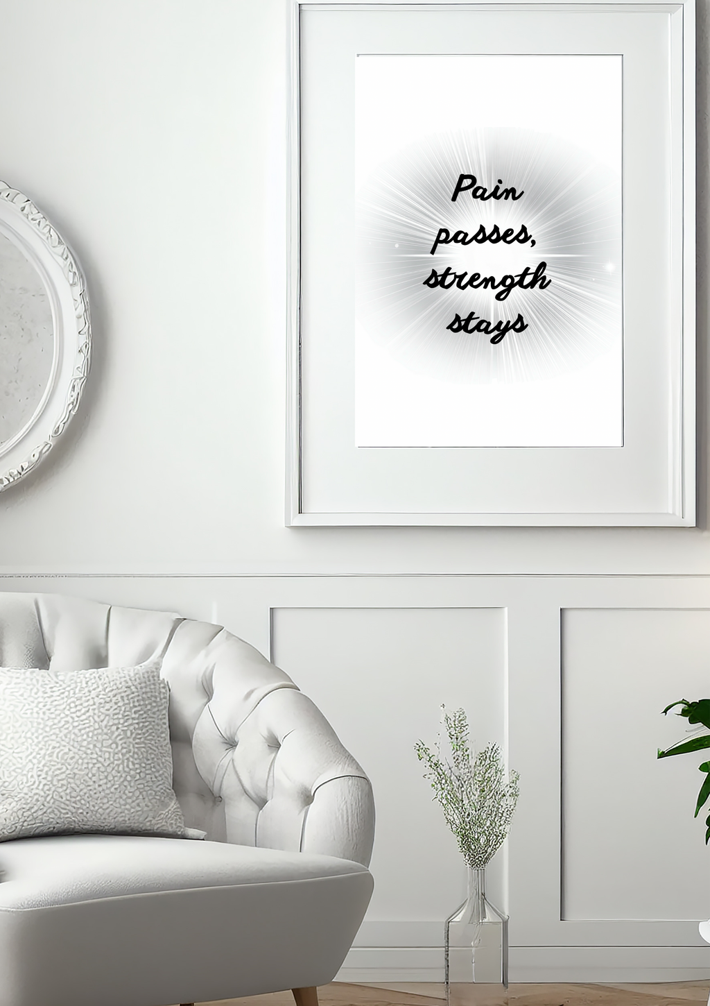 Pain Passes, Strength Stays – Motivational Quote Poster (A3 Digital PDF Download)