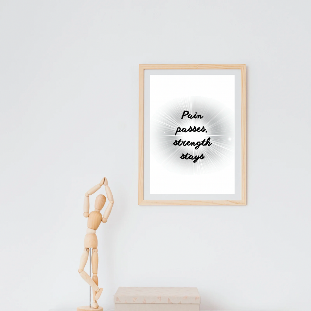 Pain Passes, Strength Stays – Motivational Quote Poster (A3 Digital PDF Download)