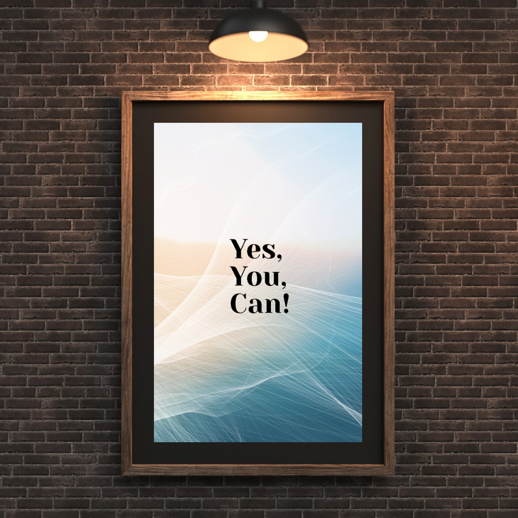 Yes, You Can! – Bold Motivational Quote Poster (A3 Digital PDF Download)
