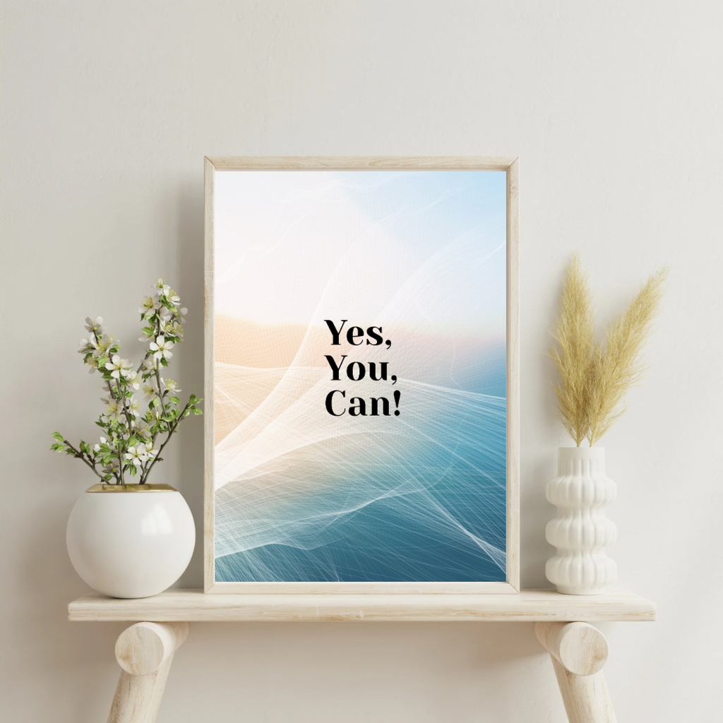 Yes, You Can! – Bold Motivational Quote Poster (A3 Digital PDF Download)