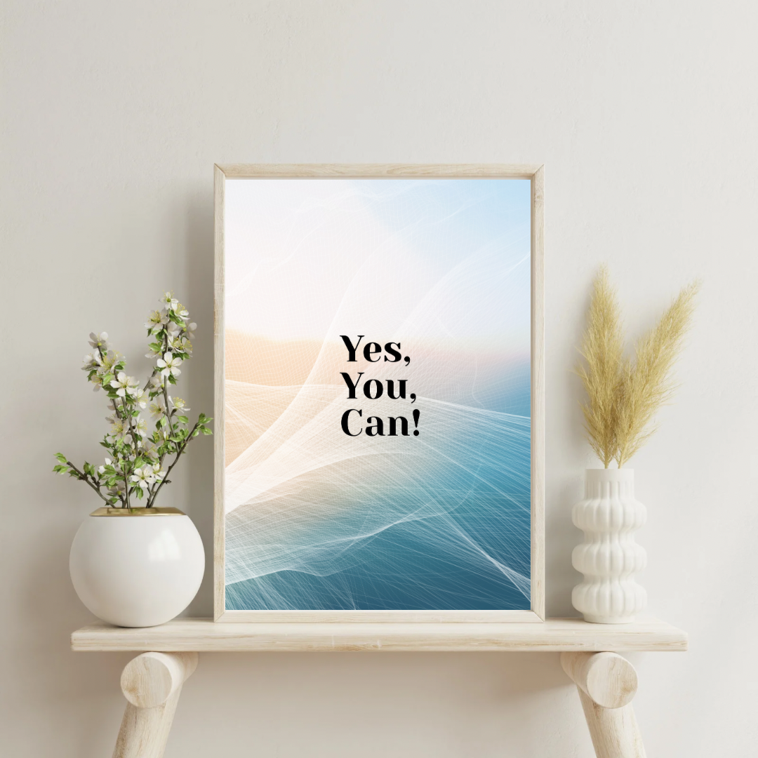 Yes, You Can! – Bold Motivational Quote Poster (A3 Digital PDF Download)