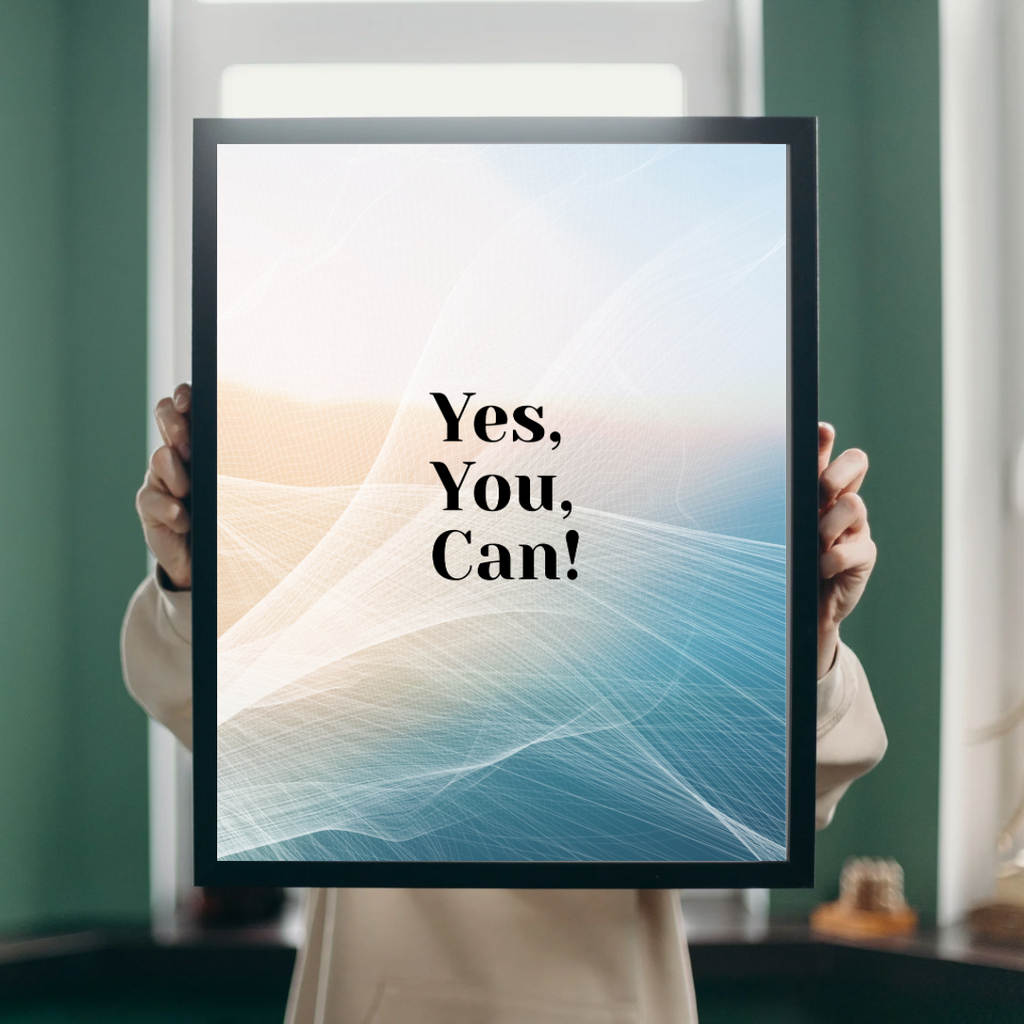 Yes, You Can! – Bold Motivational Quote Poster (A3 Digital PDF Download)