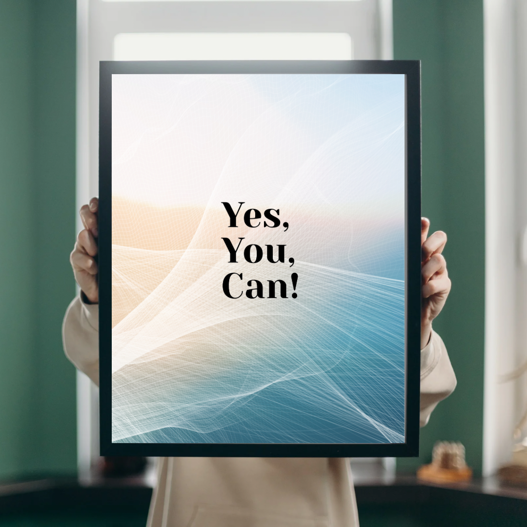 Yes, You Can! – Bold Motivational Quote Poster (A3 Digital PDF Download)