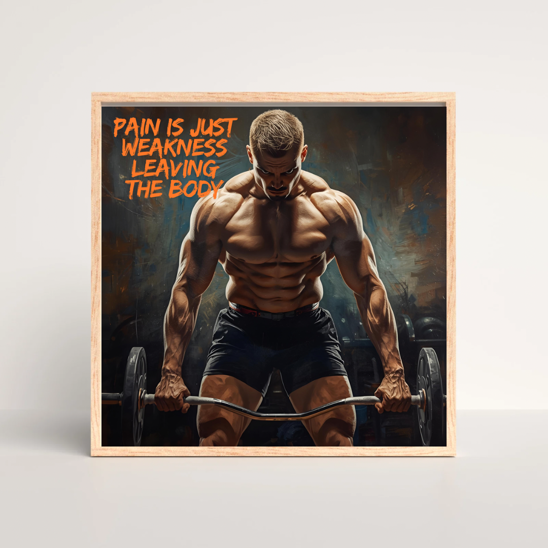 Pain Is Just Weakness Leaving The Body – Gym Motivation Poster (A3 Digital PDF Download)