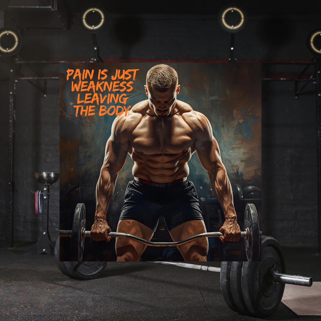 Pain Is Just Weakness Leaving The Body – Gym Motivation Poster (A3 Digital PDF Download)