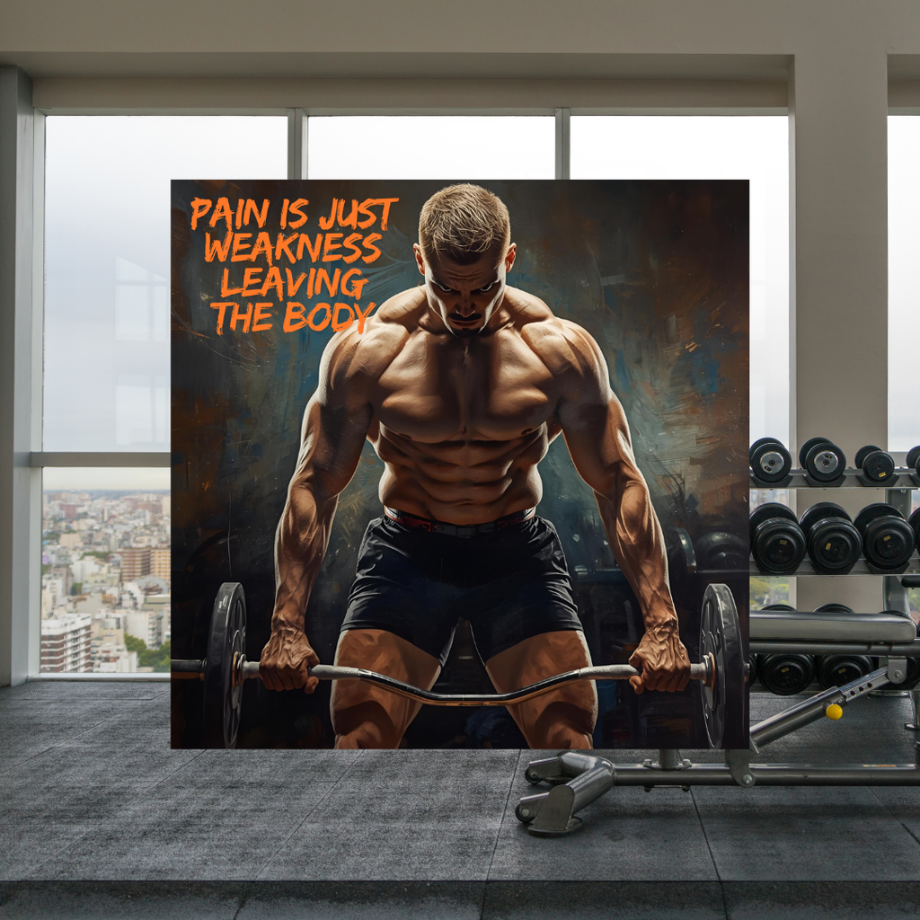 Pain Is Just Weakness Leaving The Body – Gym Motivation Poster (A3 Digital PDF Download)