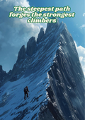 The Steepest Path Forges the Strongest Climbers – Motivational Mountain Poster (Digital Download PDF)