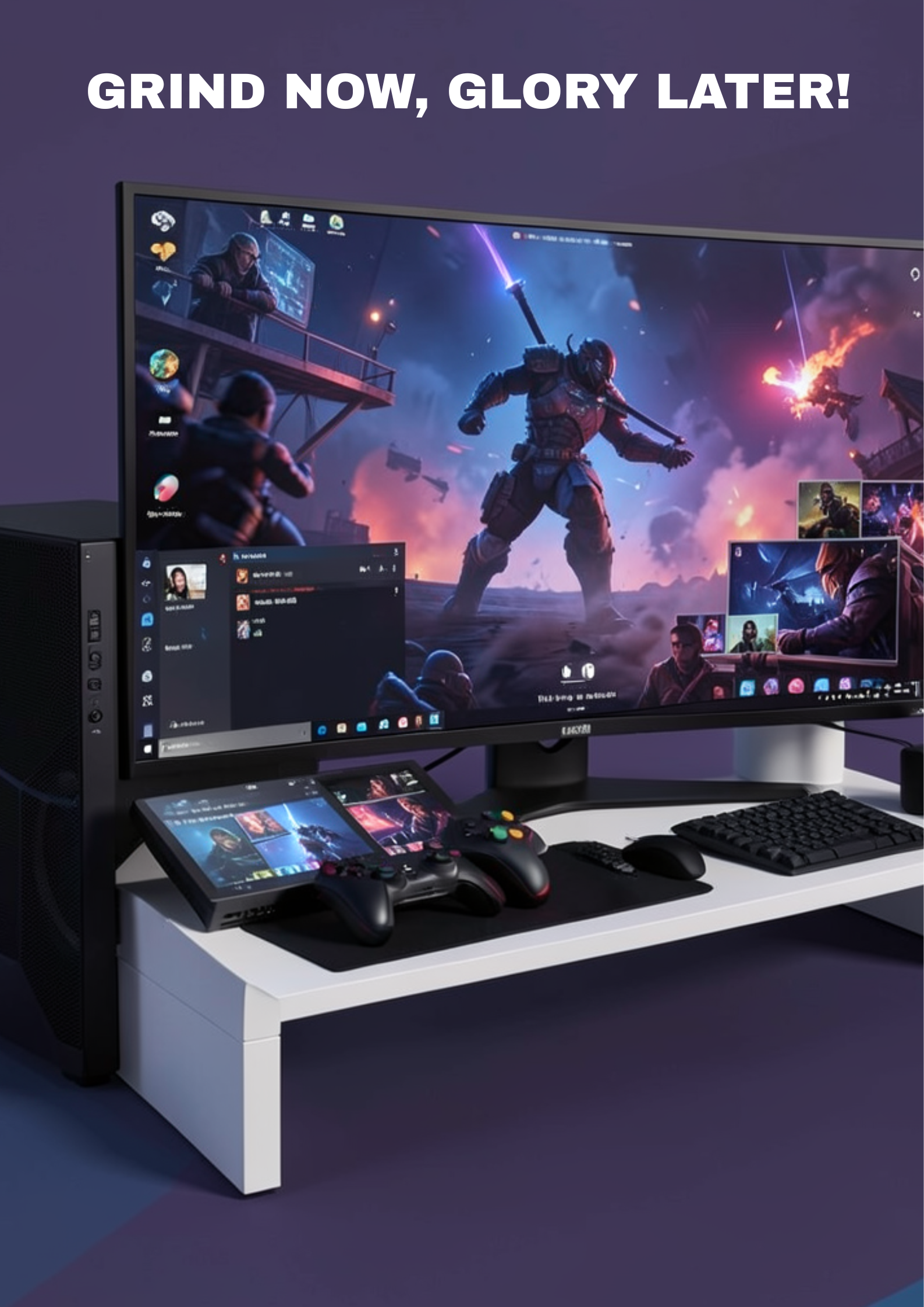 🎮 GRIND NOW, GLORY LATER – Digital Poster PDF Download