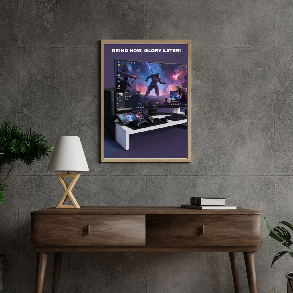🎮 GRIND NOW, GLORY LATER – Digital Poster PDF Download