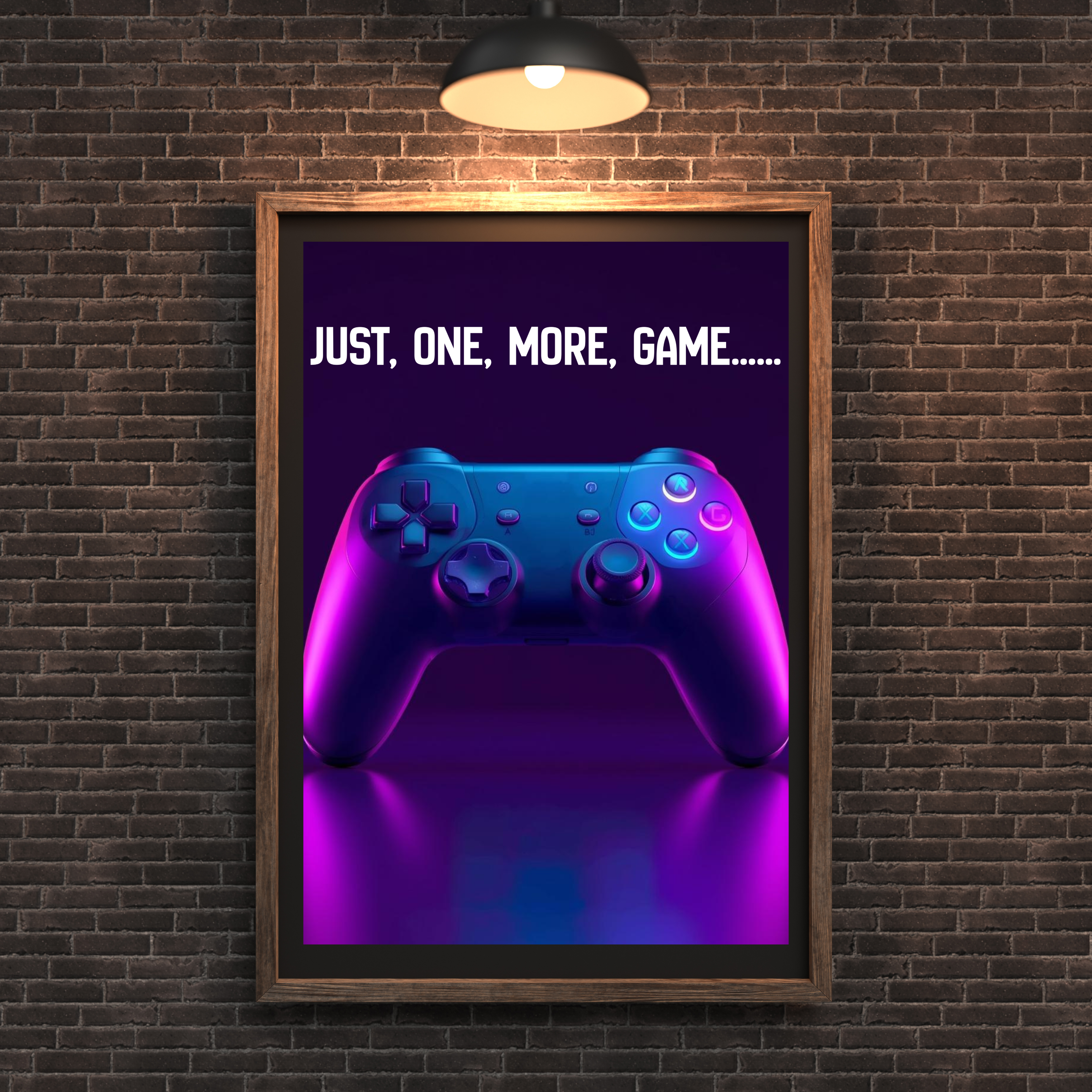 Just One More Game – Neon Gaming Poster (Digital Download)