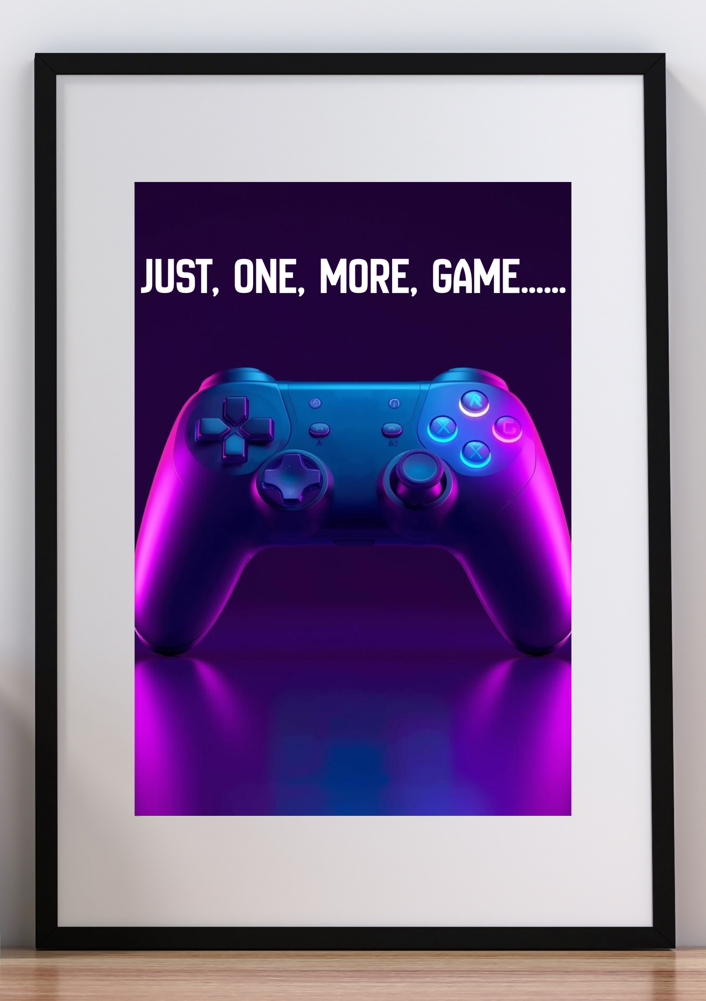 Just One More Game – Neon Gaming Poster (Digital Download)