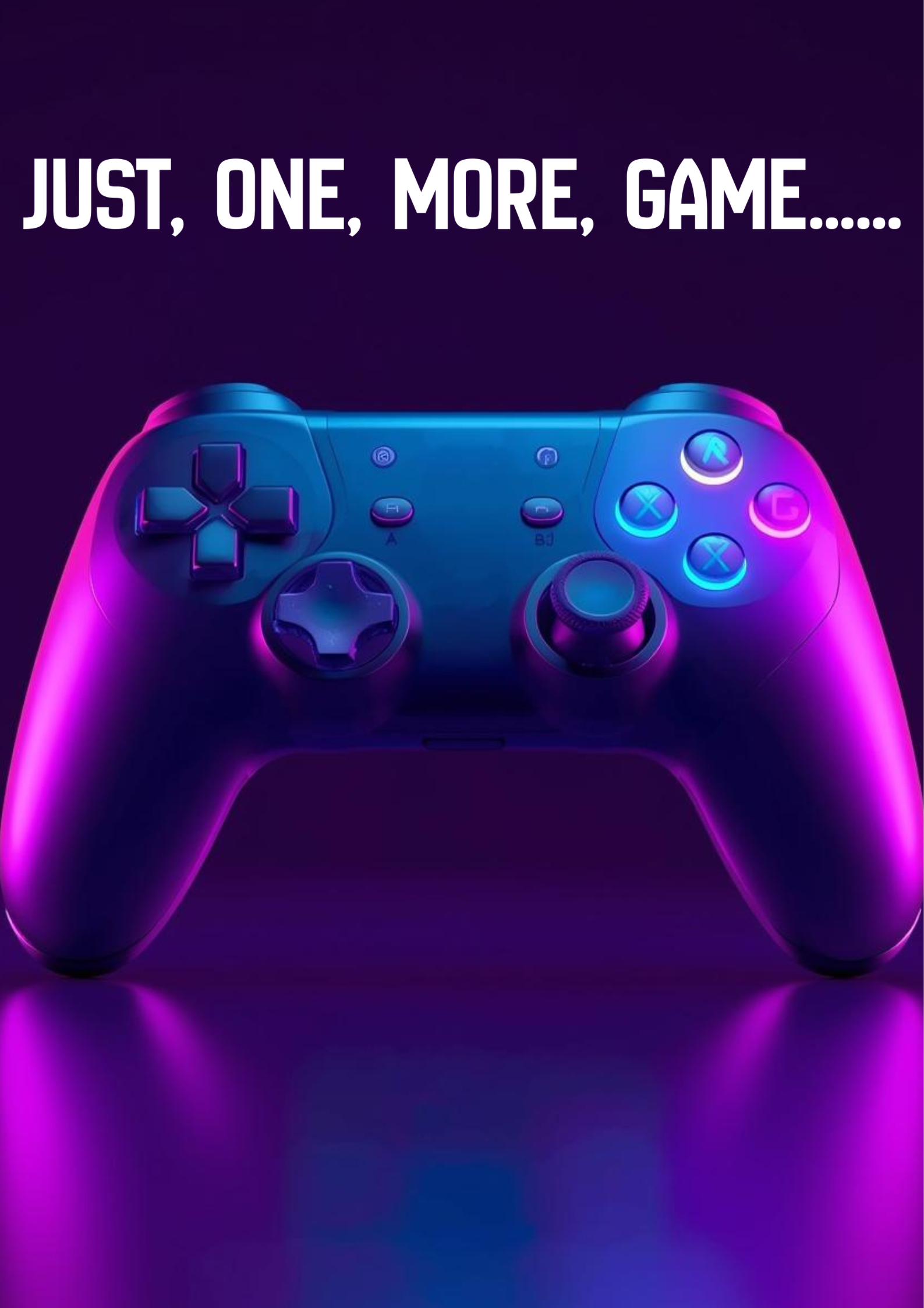 Just One More Game – Neon Gaming Poster (Digital Download)